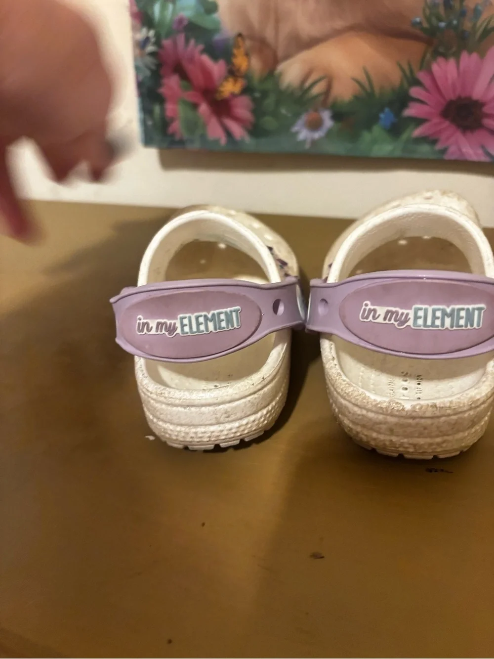 Crocs Kids Casual Waterproof Clog in Light Purple and Cream
